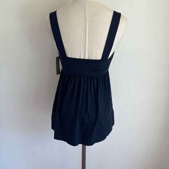 Michael Michael Kors Babydoll Tankini Top Navy Medium | Underwire Swimsuit Suppo - Picture 6 of 13